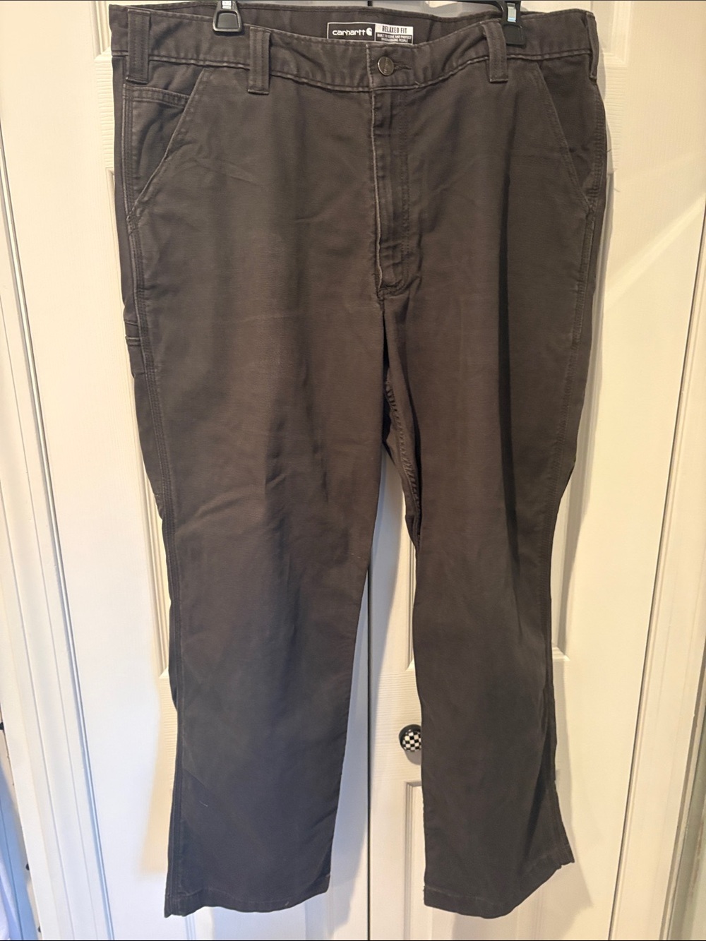 Carhartt Dark Green Straight-Leg Chinos 38/30 Relaxed Fit